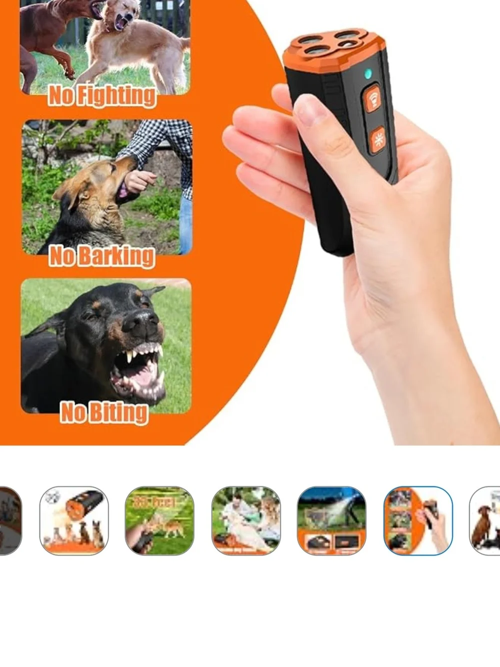 Orange and Black Dog Training Clicker with USB Rechargeable Cable